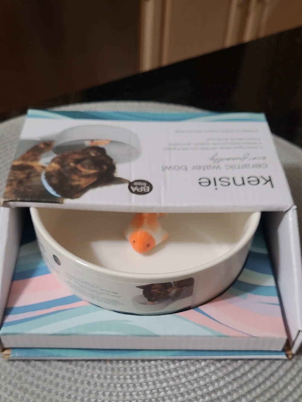 Kensie Ceramic Cat Water Bowl - Picture 2 of 6